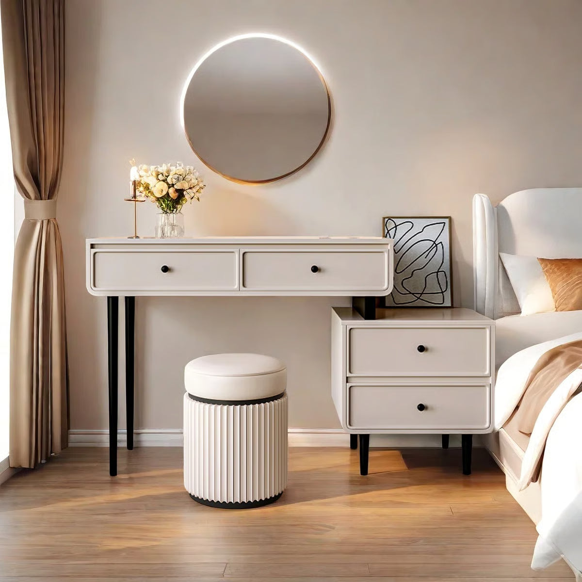 Luxury Pheba Vanity Desk – Compact & Functional Storage