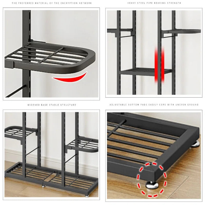 7-Tier Iron Plant Stand – Indoor & Outdoor Use