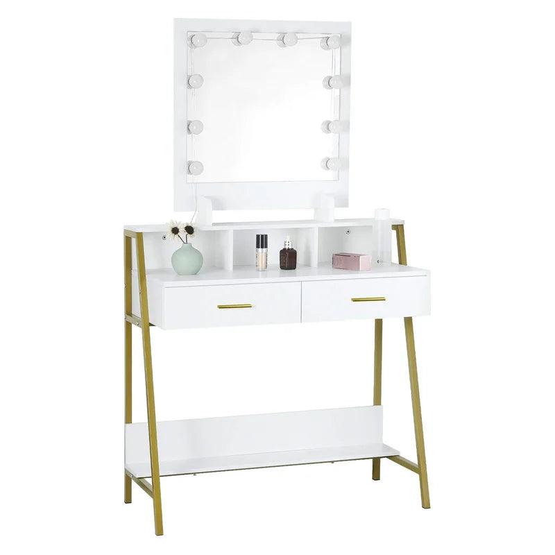 Leonie Dressing Table with Mirror - Ouch Cart