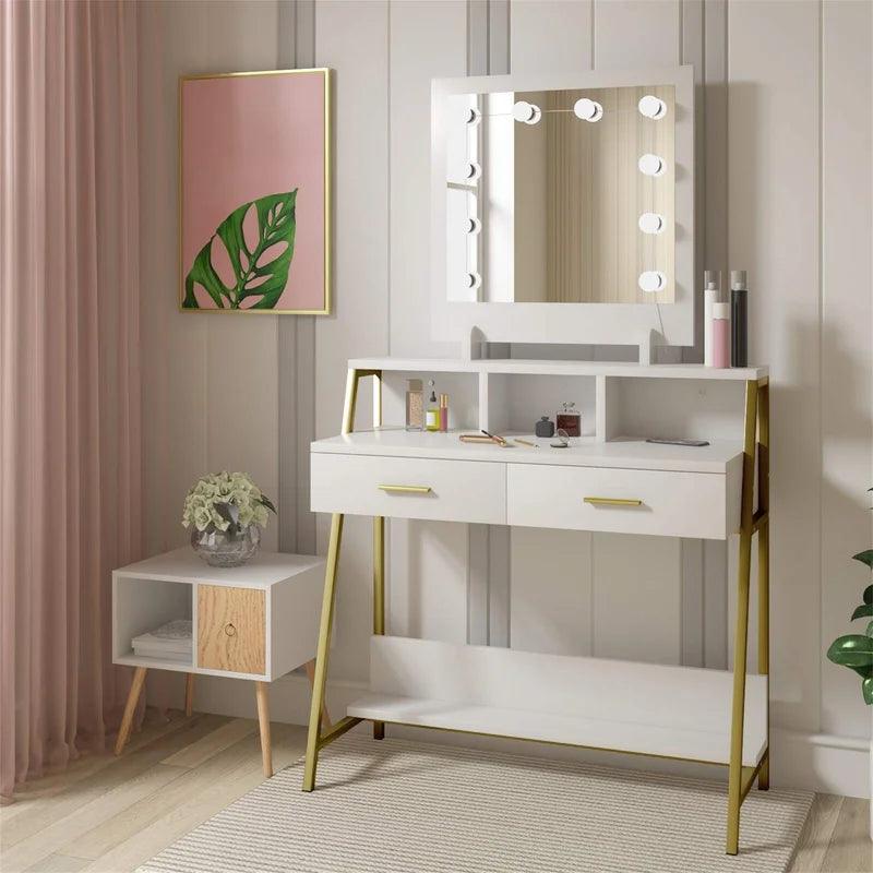 Leonie Dressing Table with Mirror - Ouch Cart