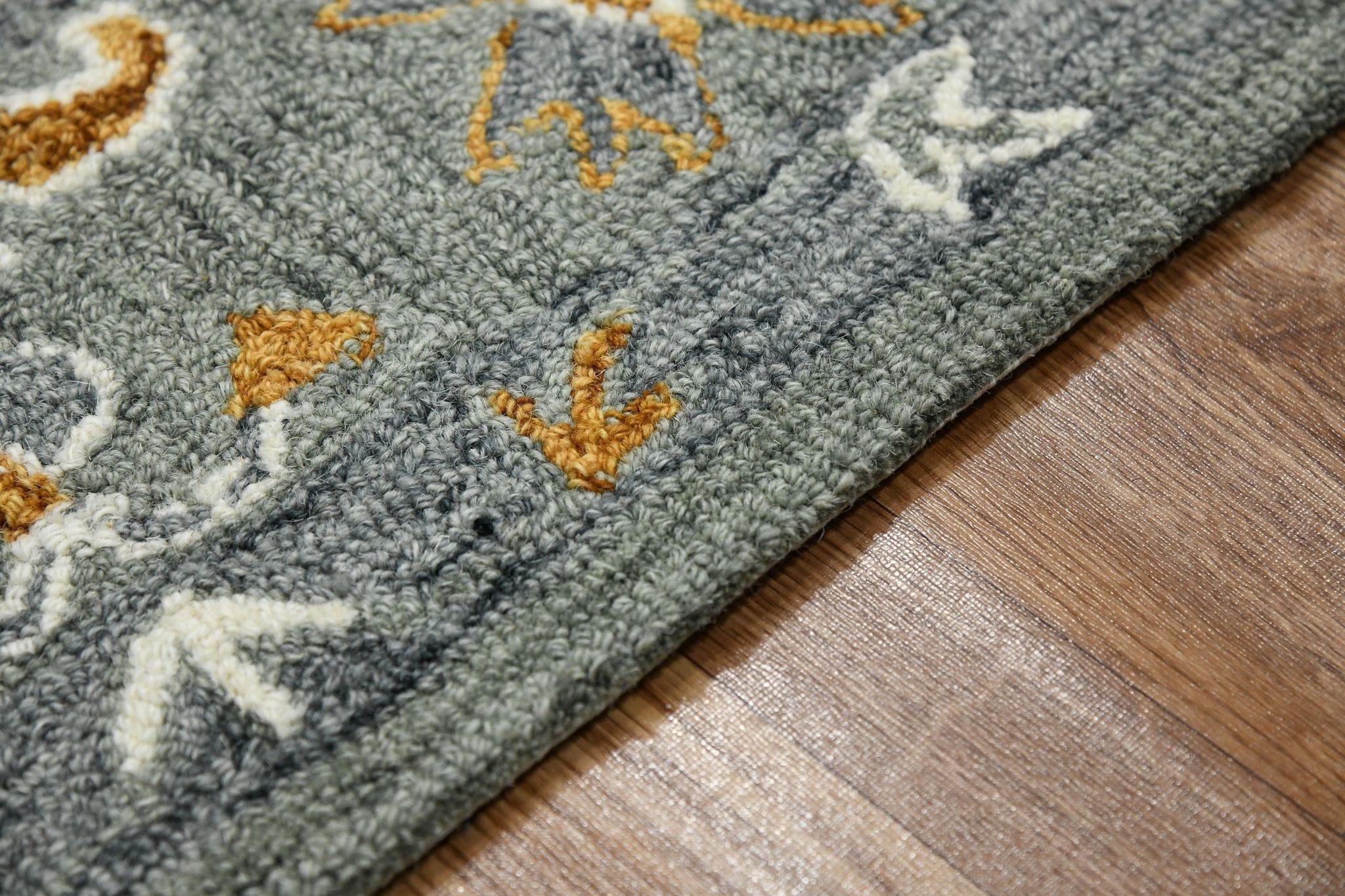 Orange Wool Romania 8X10 Feet Hand-Tufted Carpet - Rug - Ouch Cart