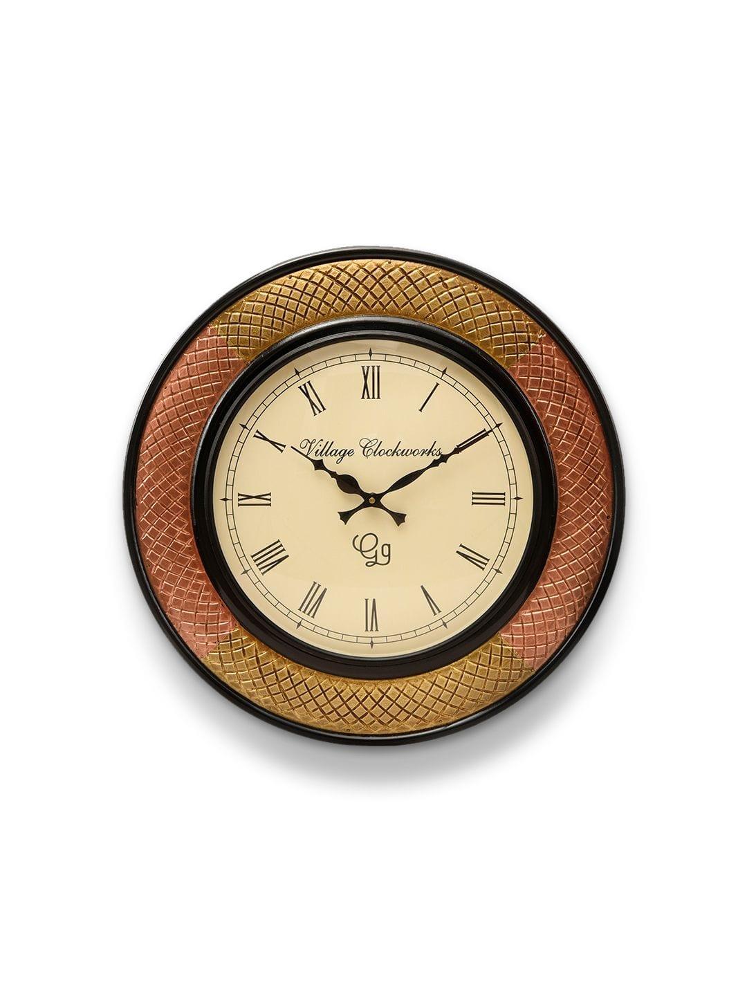 Round Polish with Metal Brass 18 Inches Wall Clock - Ouch Cart