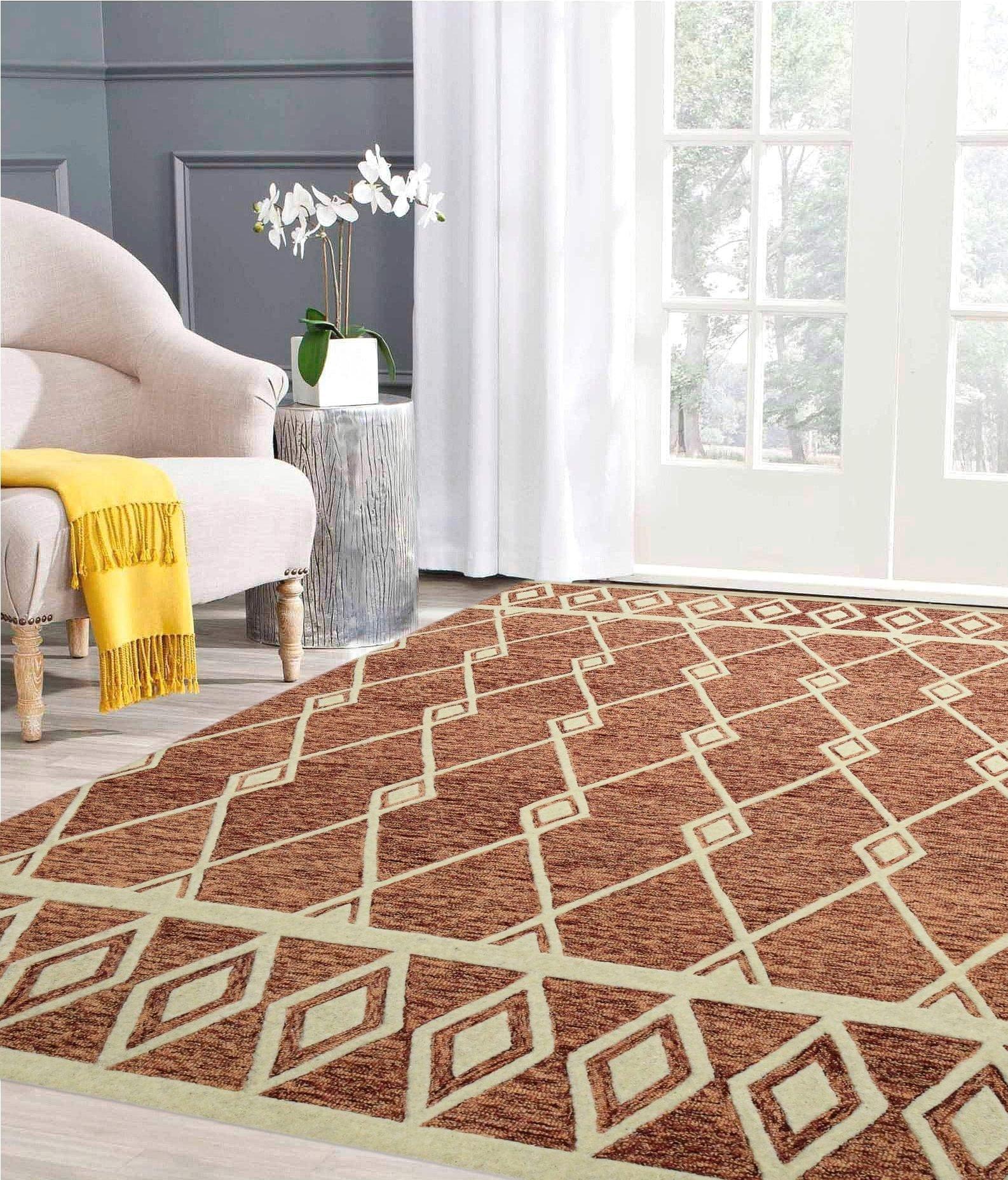 Rust Wool Vista 4x6 Feet Hand-Tufted Carpet - Rug - Ouch Cart