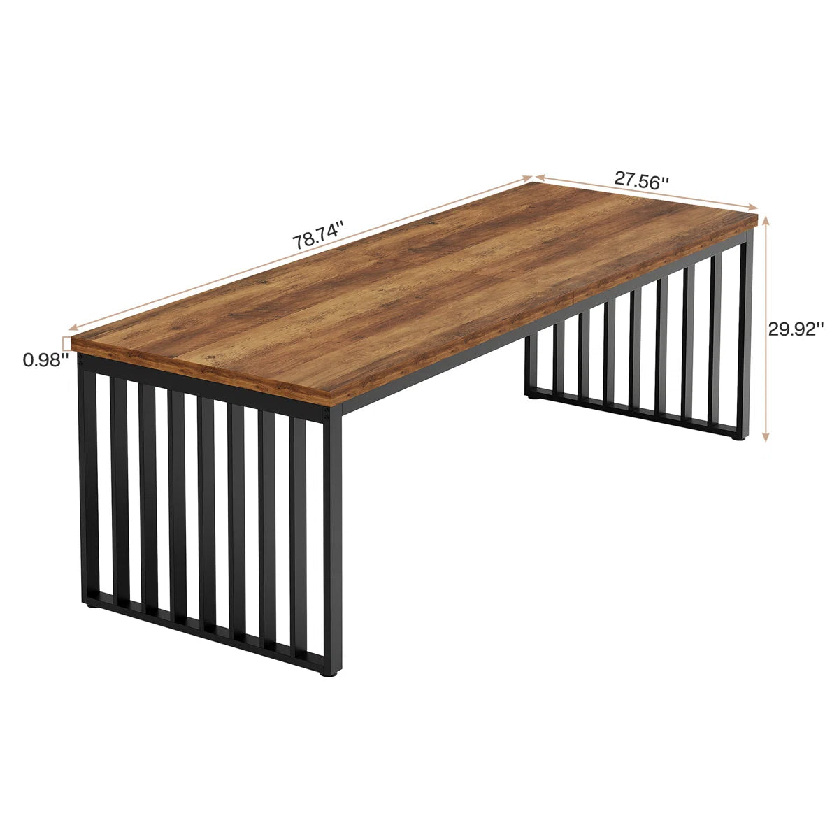 Reidy 78.7" Conference Table with Metal Legs for 4-6 People
