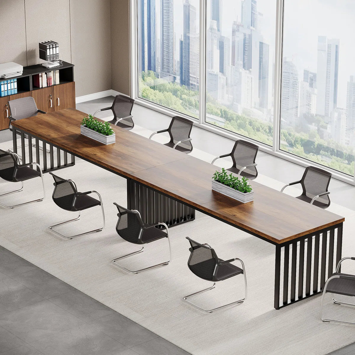 Reidy 78.7" Conference Table with Metal Legs for 4-6 People