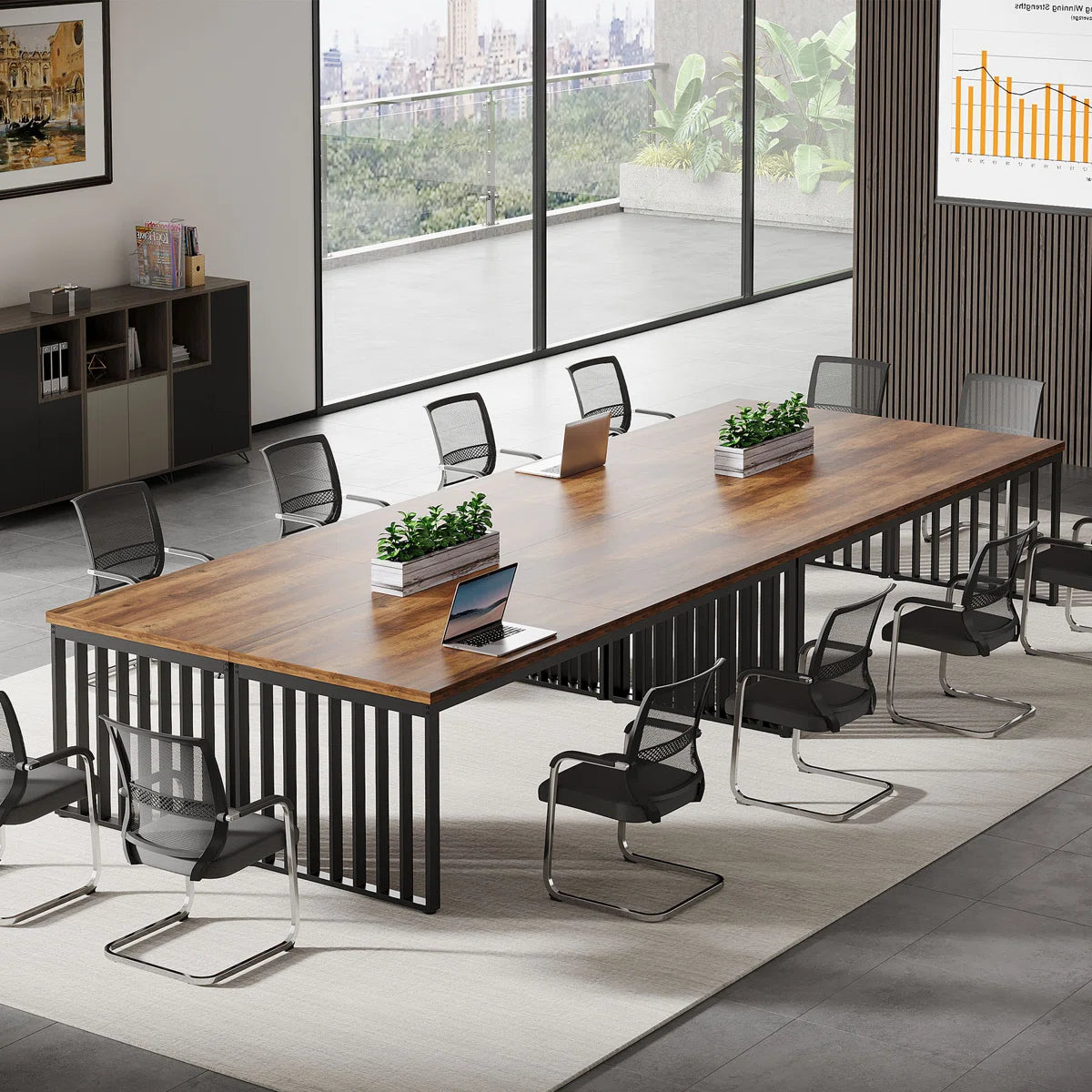 Reidy 78.7" Conference Table with Metal Legs for 4-6 People