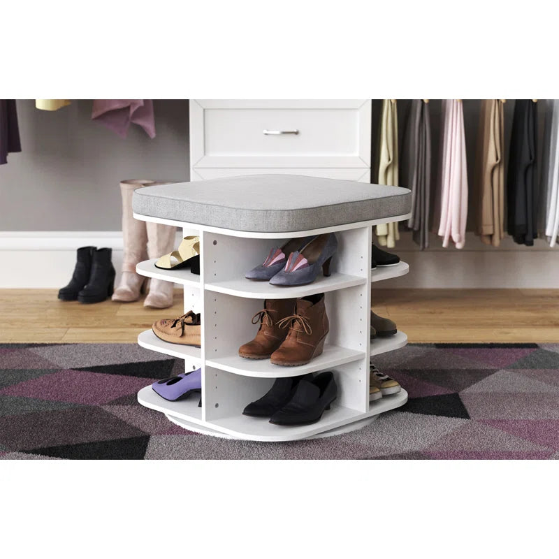 ClosetMaid Rotating Shoe Storage Bench – White