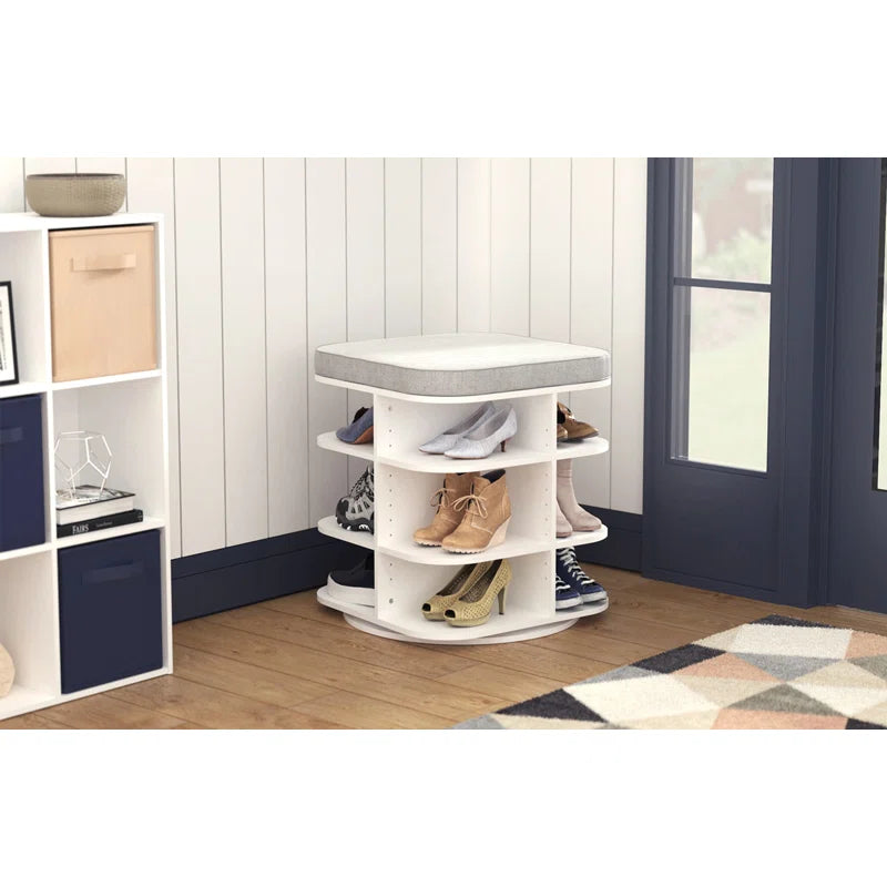 ClosetMaid Rotating Shoe Storage Bench – White