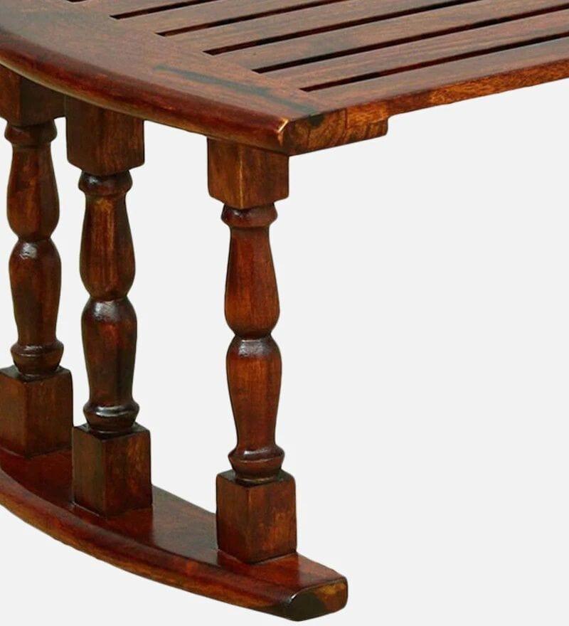 Sheesham Wood Breakfast Table | Laptop Table - Walnut Finish - Ouch Cart