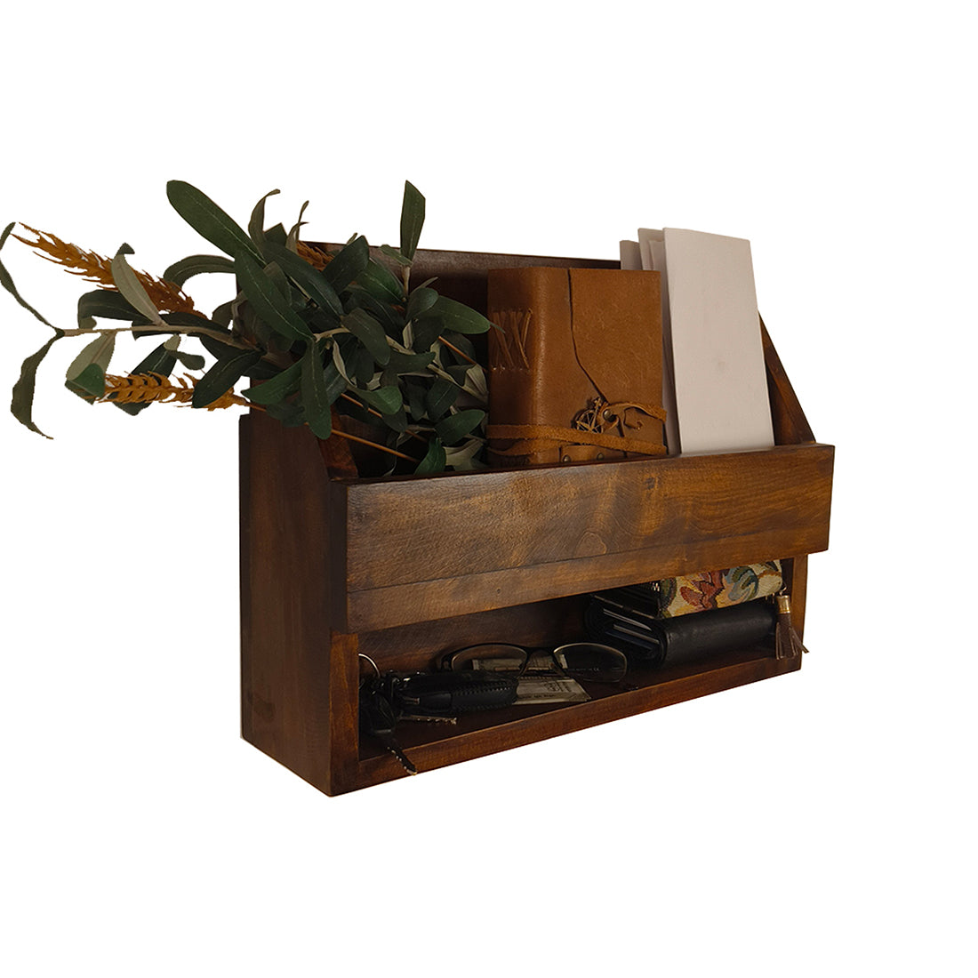 Riverdale Wooden Wall Shelf Organiser with Key Holders | OUCH CART| wall hangings