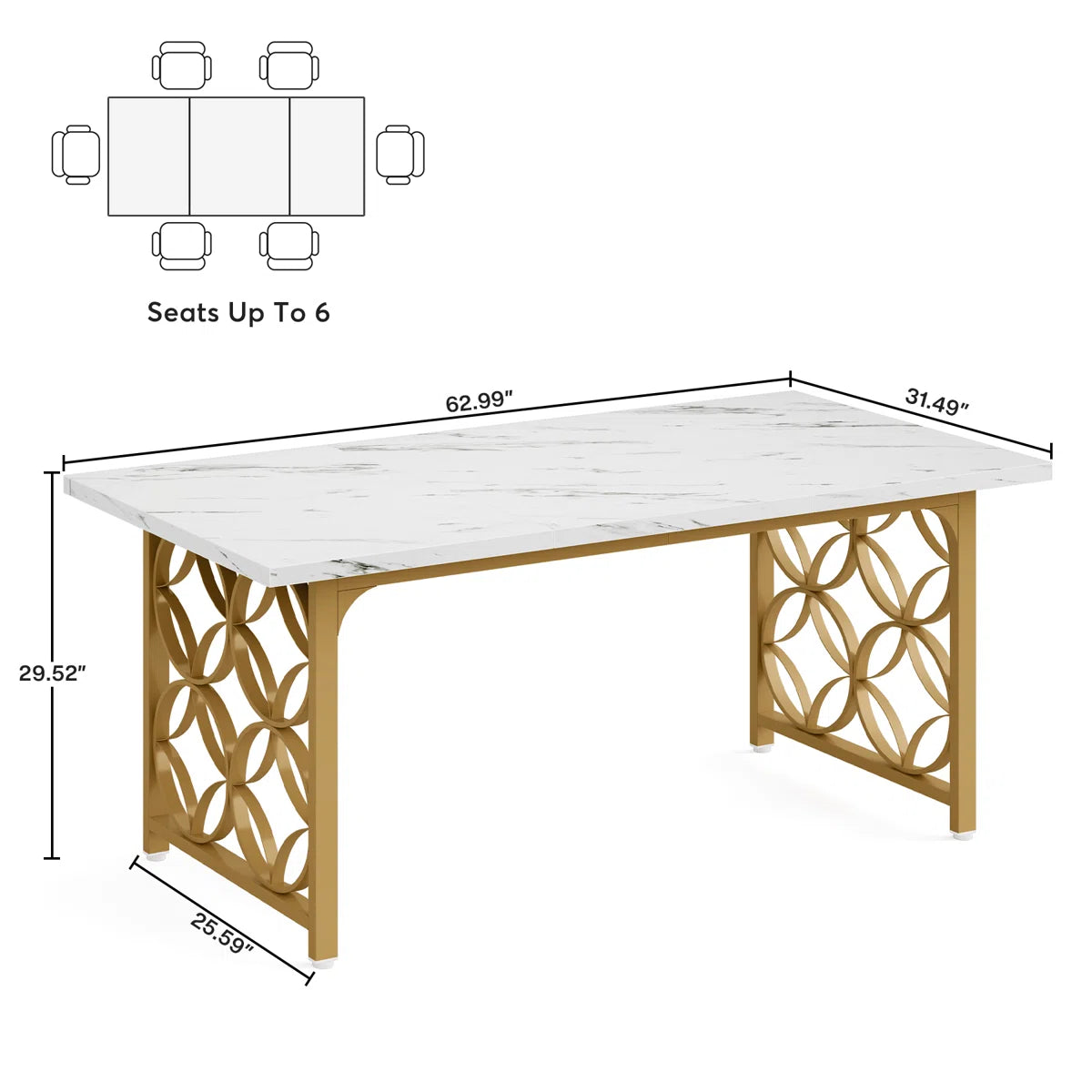 Romanes Conference Table for 4-6 People, 62.99" L x 31.49" W Rectangular Meeting Room Table