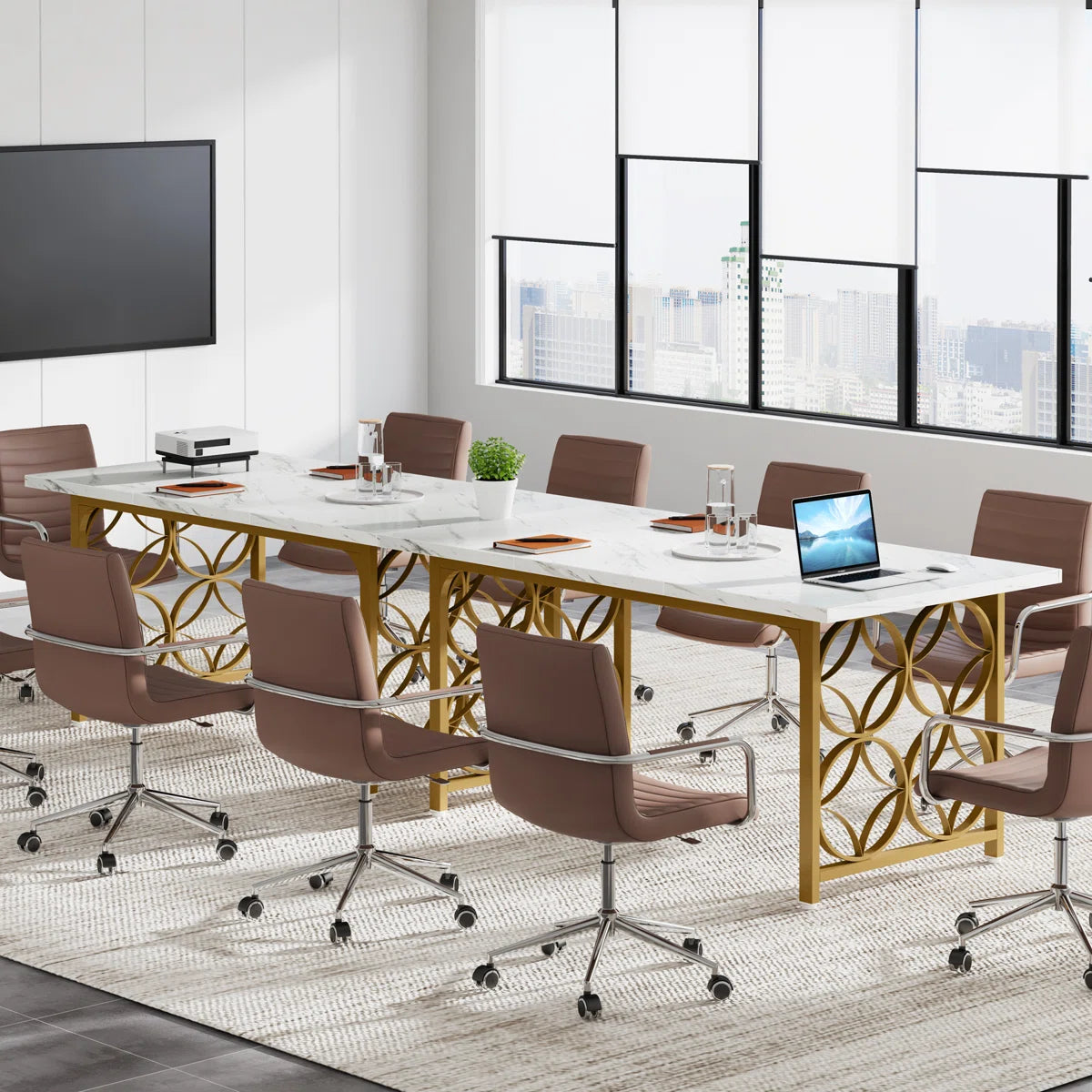 Romanes Conference Table for 4-6 People, 62.99" L x 31.49" W Rectangular Meeting Room Table