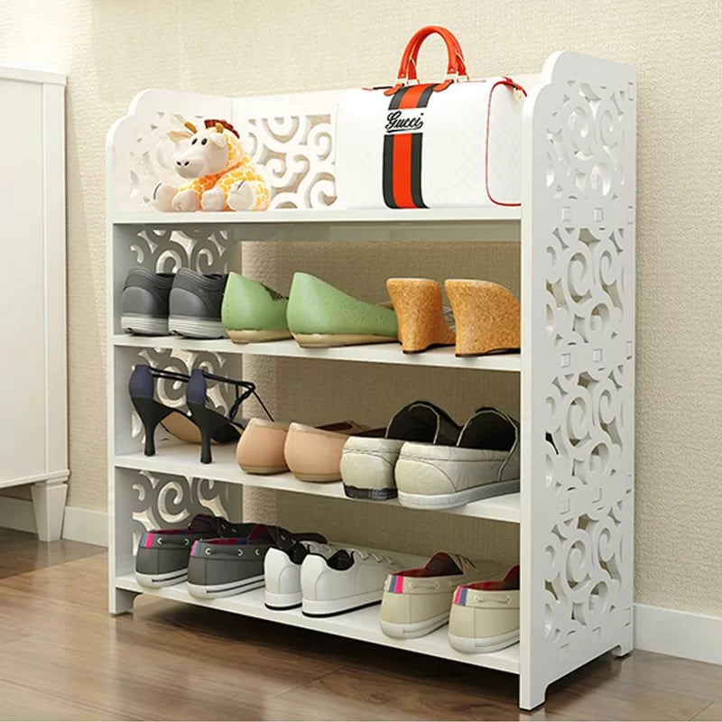"Double the Space: 12-Pair Shoe Rack for Organized Storage" ouch cart