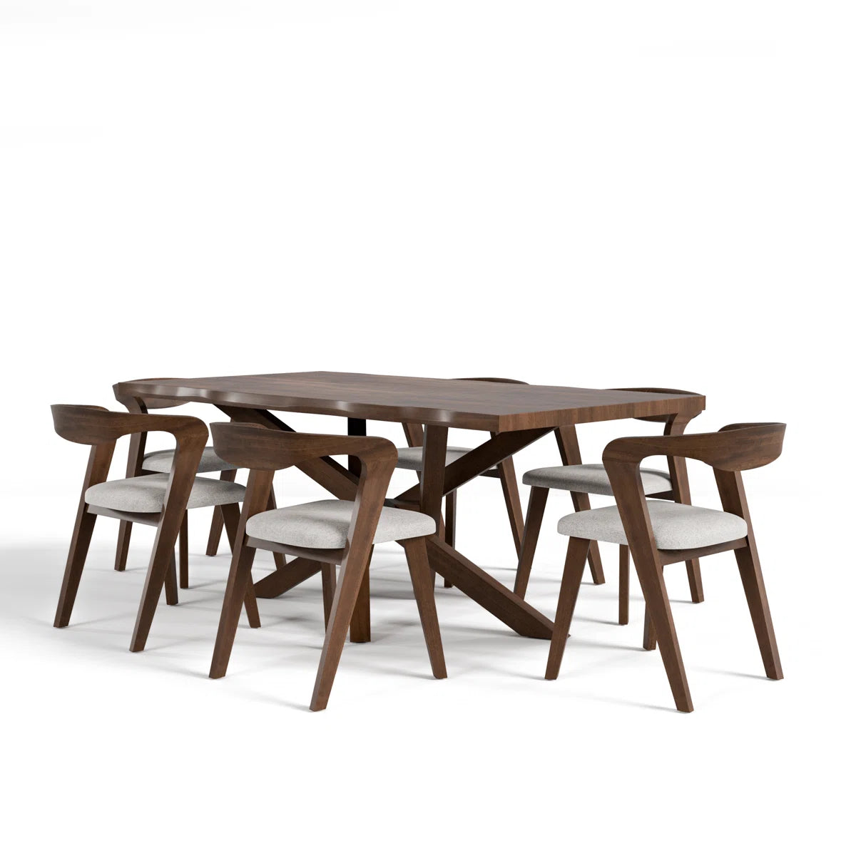 Rozella Solid Wood 7-Piece Dining Table Set