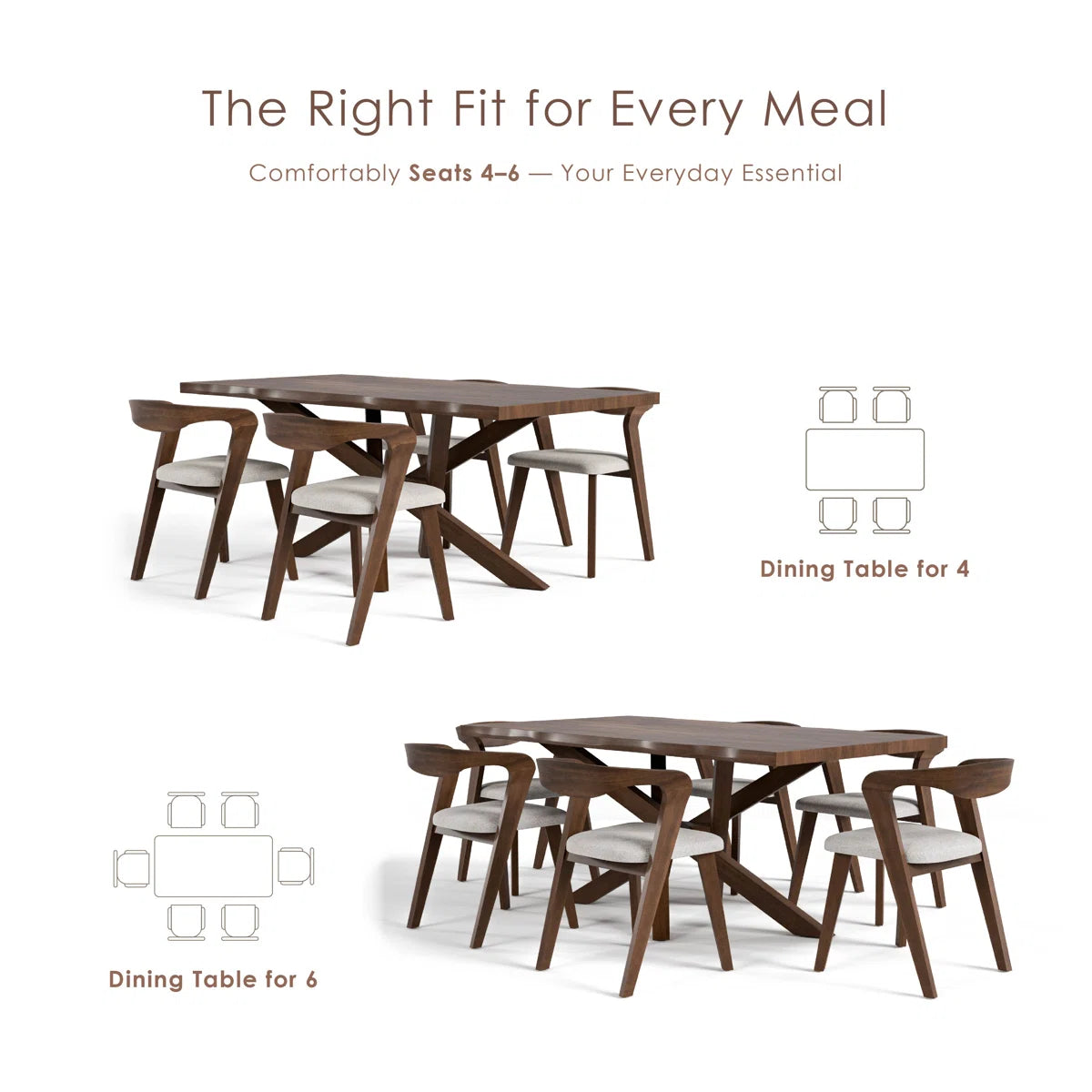 Rozella Solid Wood 7-Piece Dining Table Set