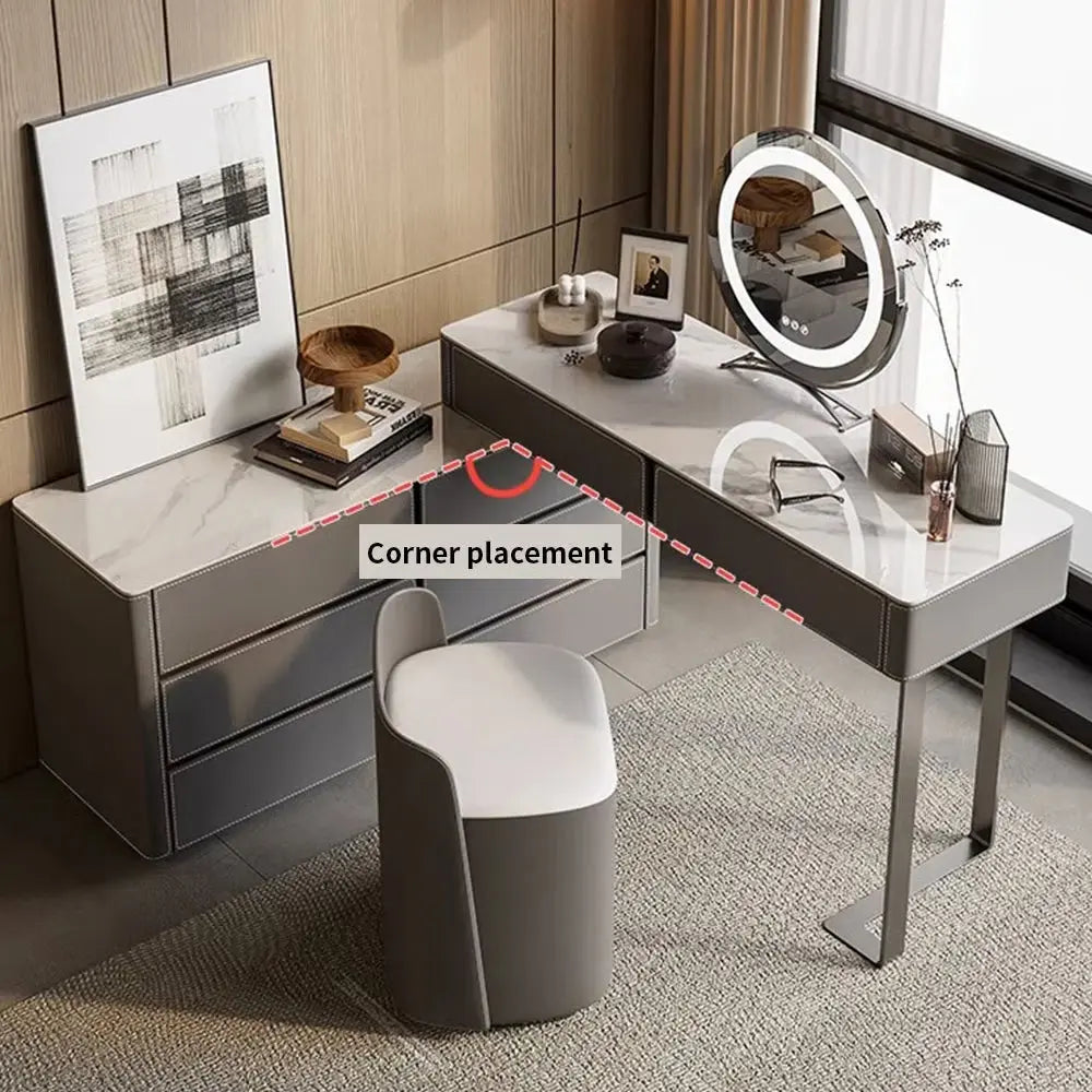 Rutilia Vanity – Modern Makeup Desk with, Storage Drawers & Elegant Design