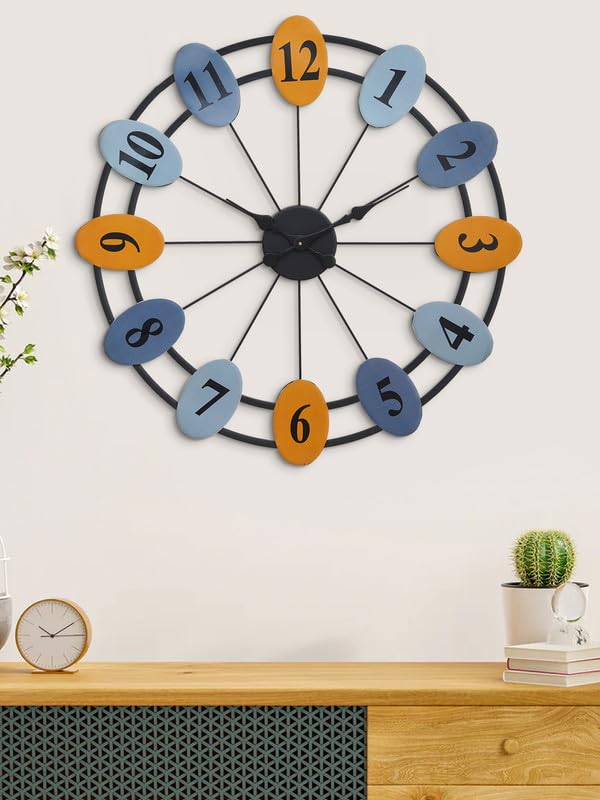 Colorfull Oval Circle Wall Clock N.R.HOMESDECOR