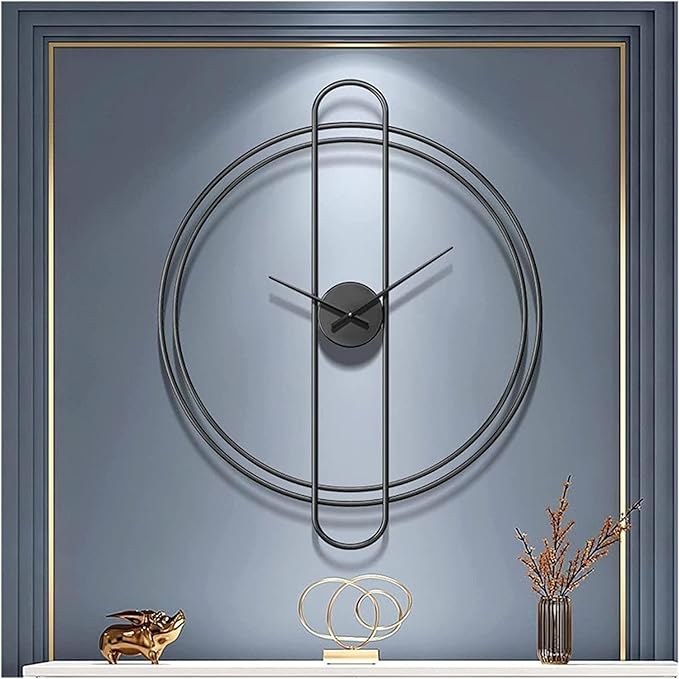 Double Ring Black Capsule Wall Clock N.R.HOMESDECOR
