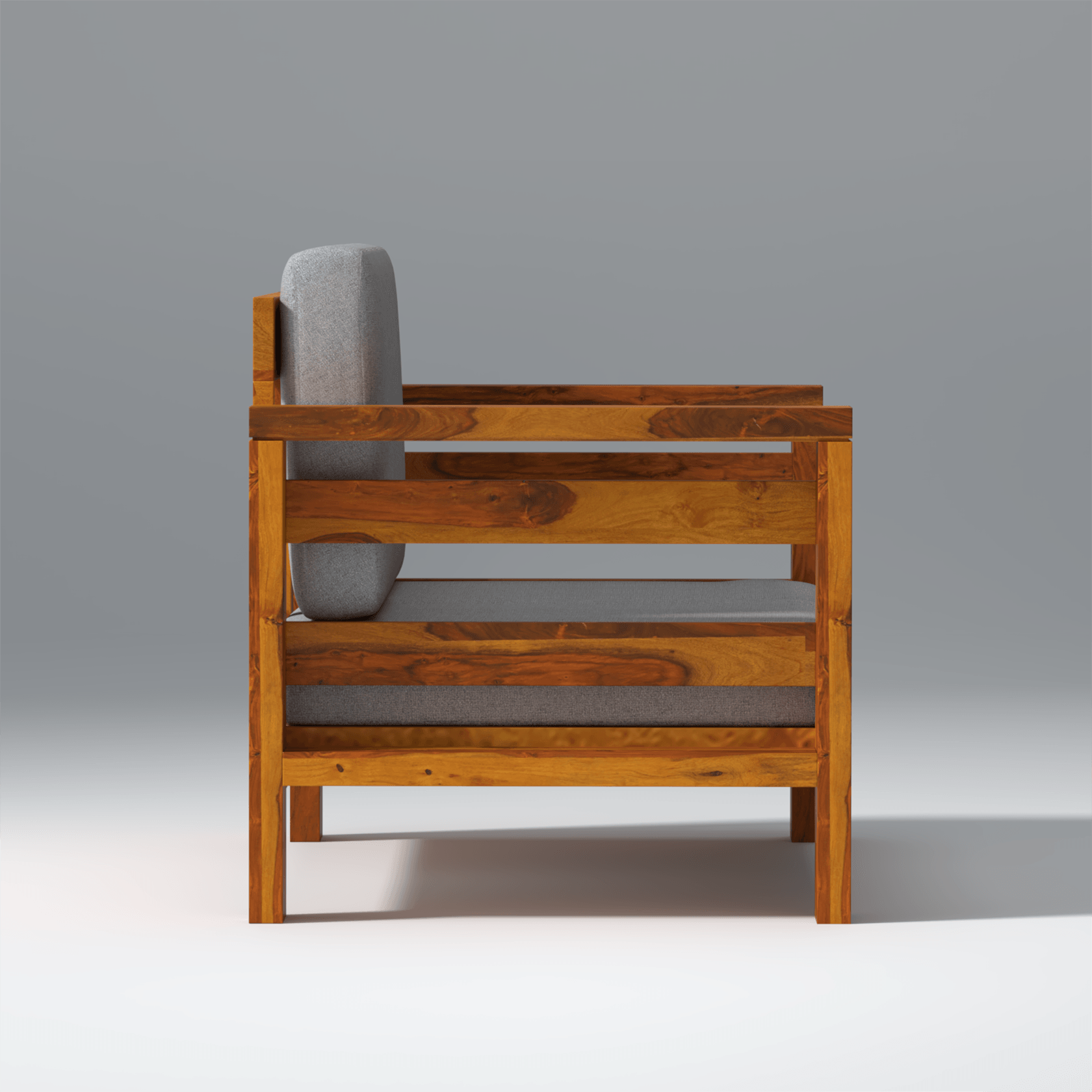 Eirini Elegance Sheesham Wood sofa In Light Honey Color - Ouch Cart