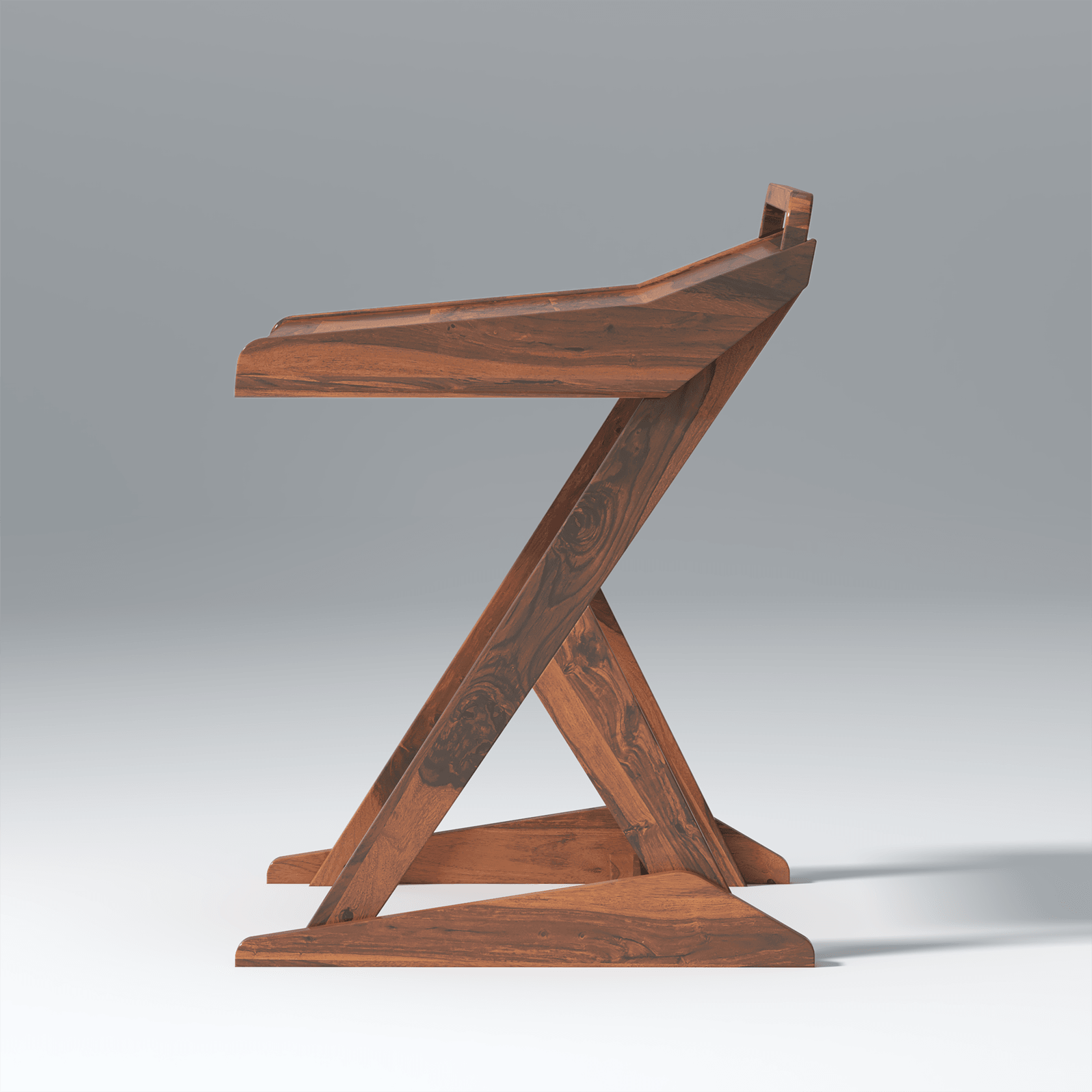 Chopin Sheesham Wood Study Table In Light Walnut Color - Ouch Cart