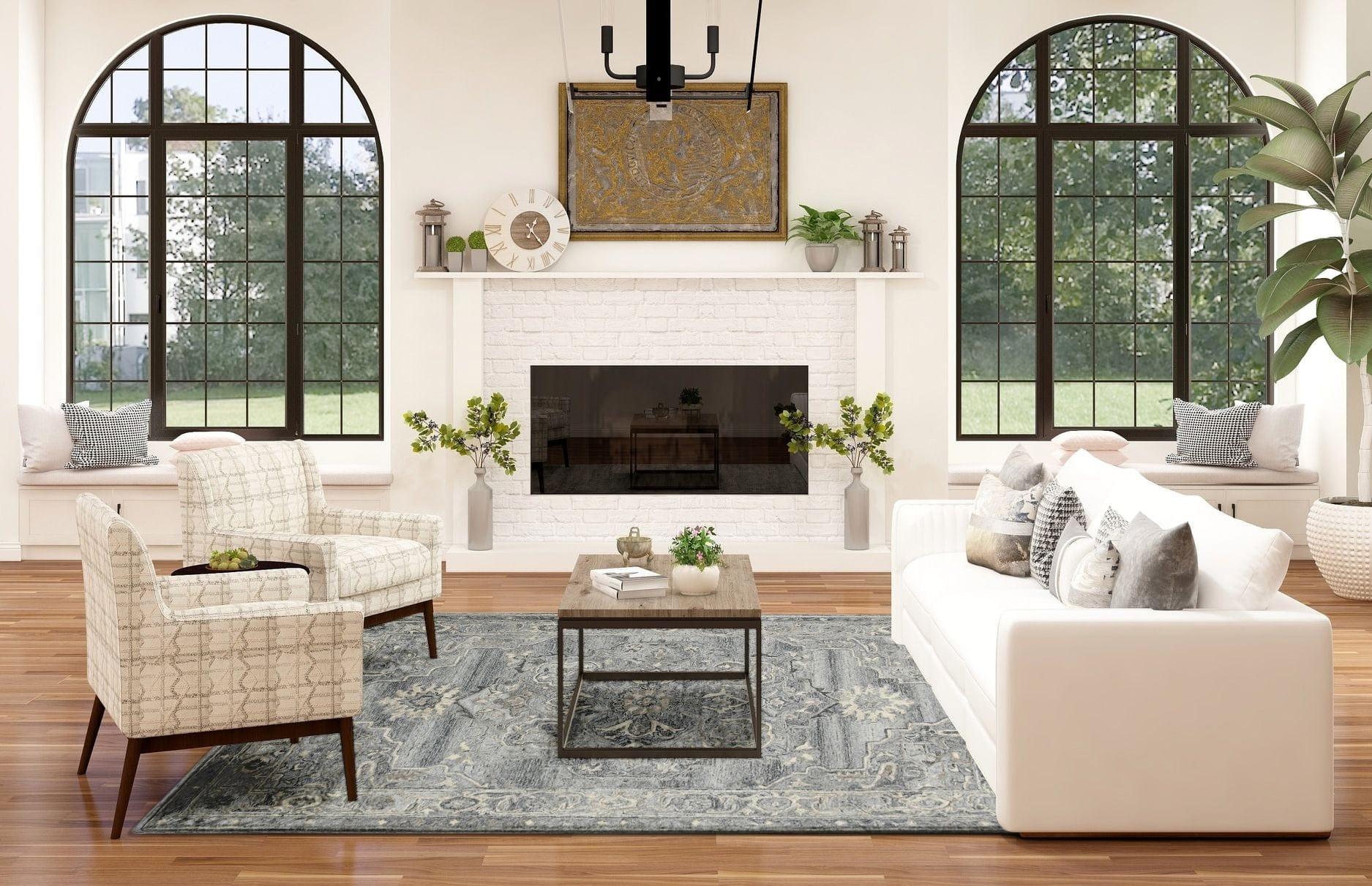 Gray Wool & Viscose Vestige 8X10 Feet Hand-Tufted Carpet - Rug - Ouch Cart