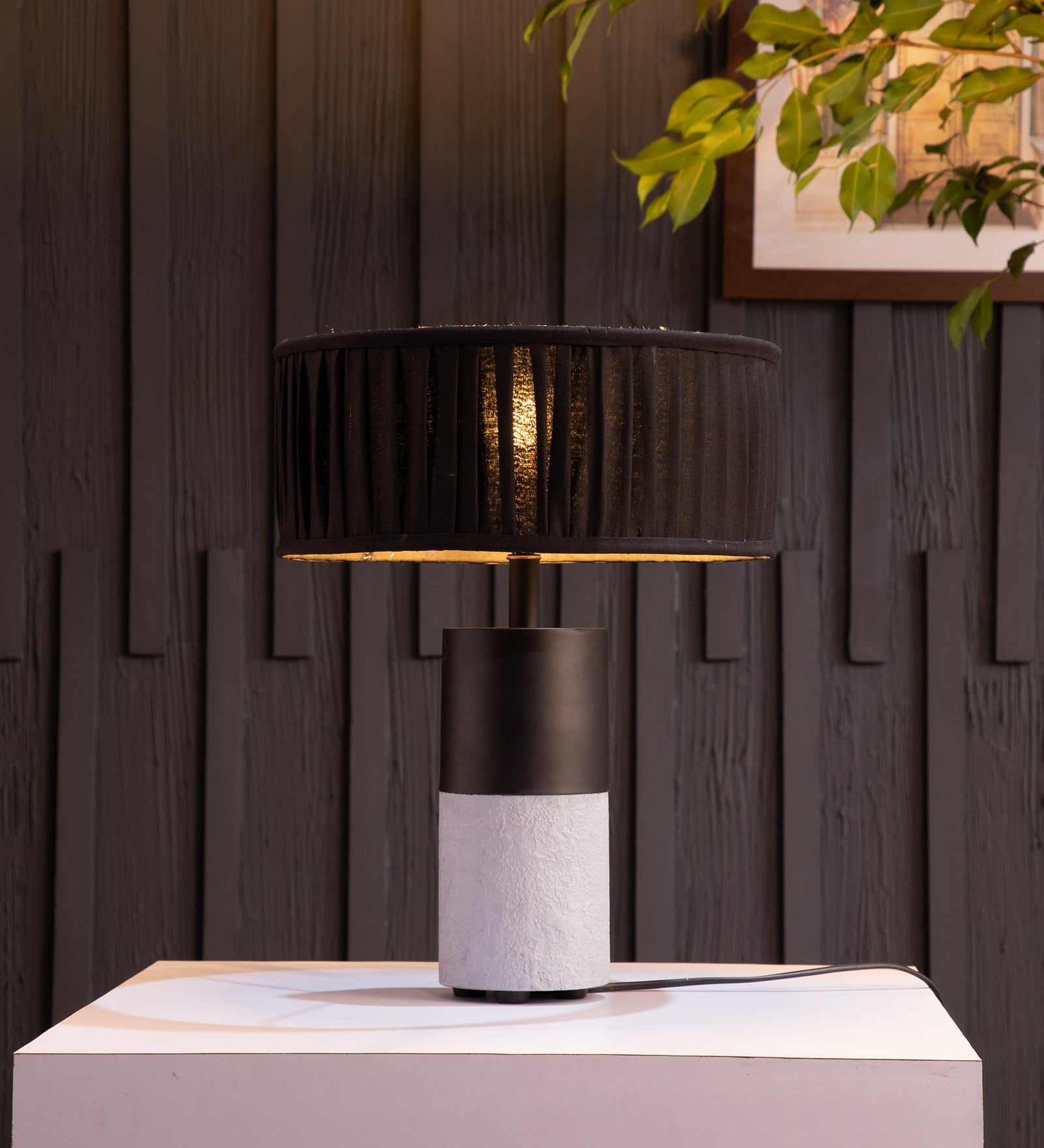 Concrete Drum Table Lamp By Shoppeefry