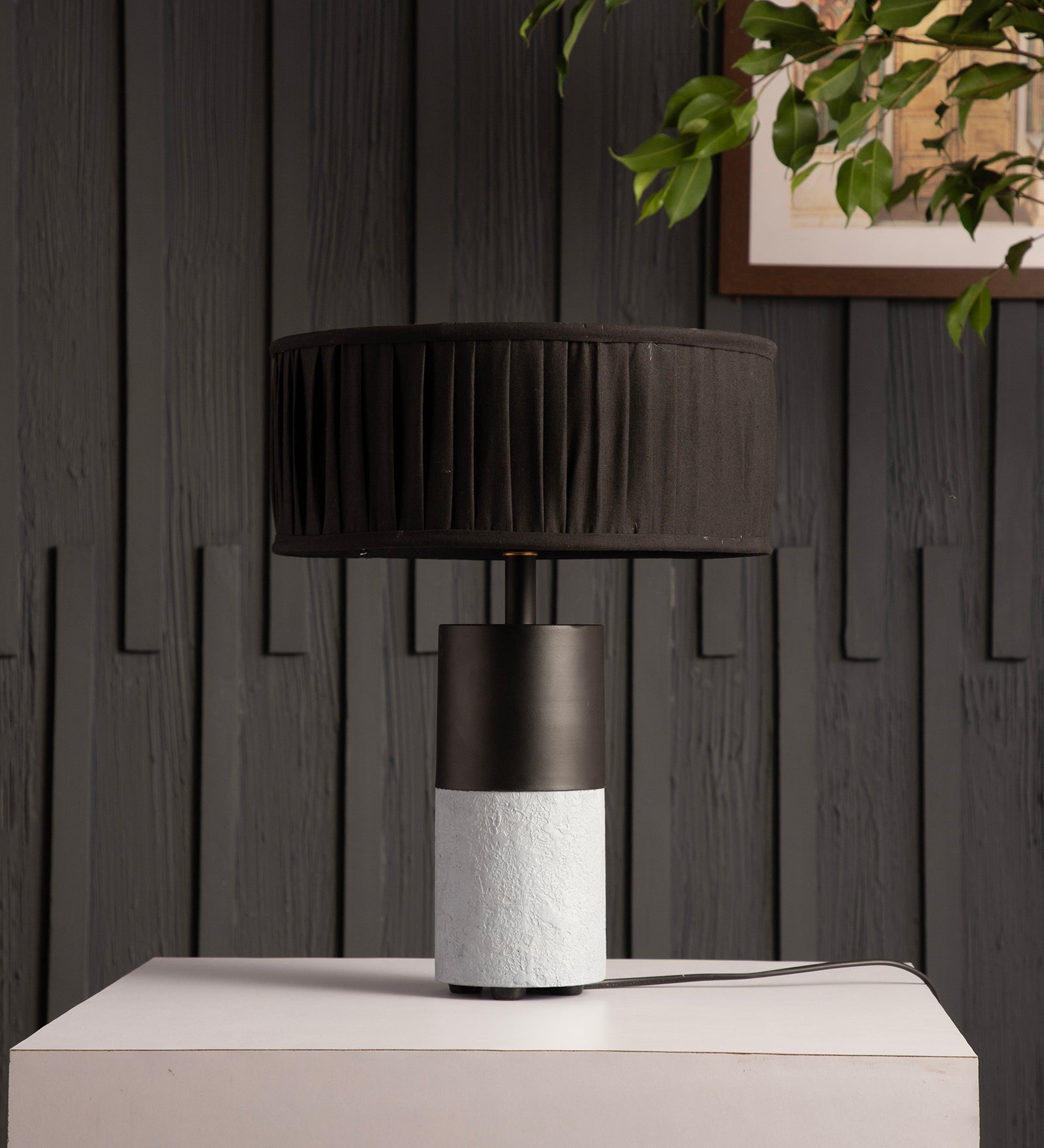 Concrete Drum Table Lamp By Shoppeefry