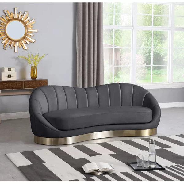 Velvet Curved Sofa - Ouch Cart