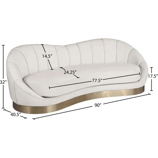 Velvet Curved Sofa - Ouch Cart
