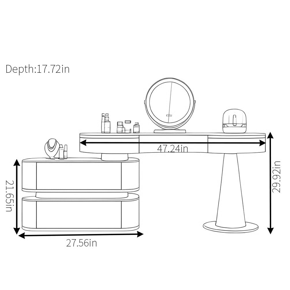 Sardonyx Makeup Vanity Table – Compact and Stylish Storage