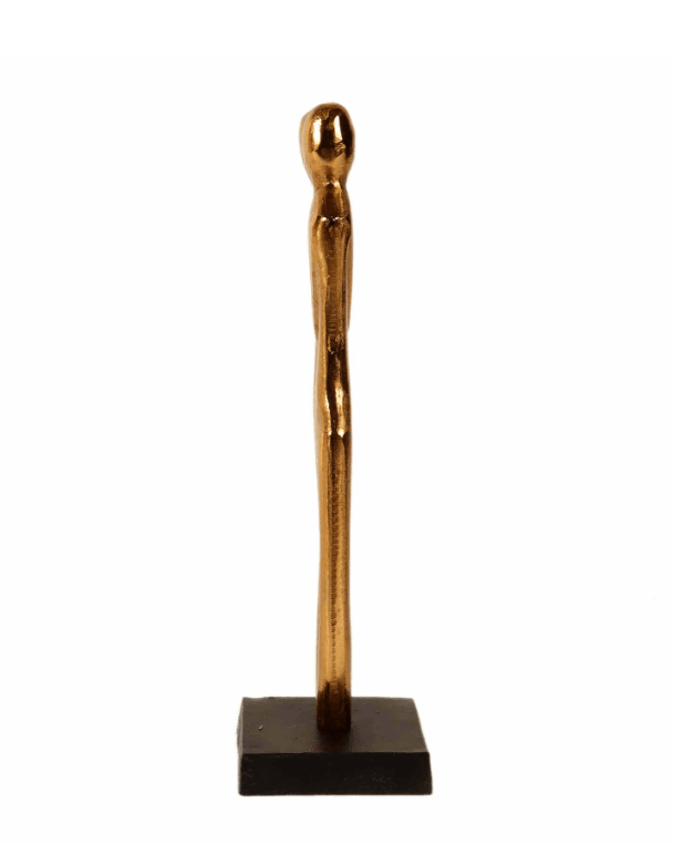 Golden Couple Statue Aluminium Table Accent, - Ouch Cart