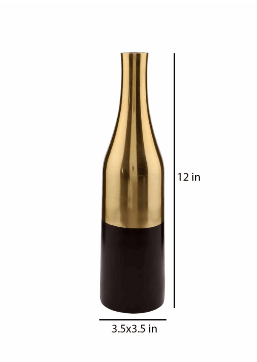 Champagne Bottle Scarlet Red & Gold (Small) Aluminium Table Vase, - Ouch Cart