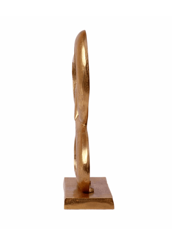 Family Heart Gold Raw Finish Large Sculpture, - Ouch Cart