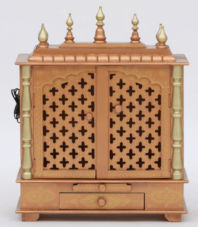 Multicolor Sheesham Wood & MDF Pooja Mandir With Door, - Ouch Cart