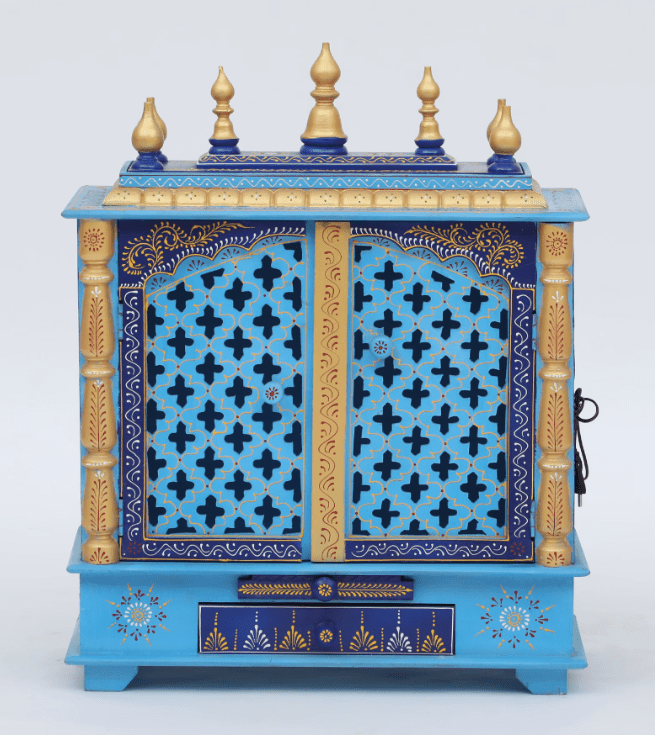 Multicolor Sheesham Wood & MDF Pooja Mandir With Door, - Ouch Cart