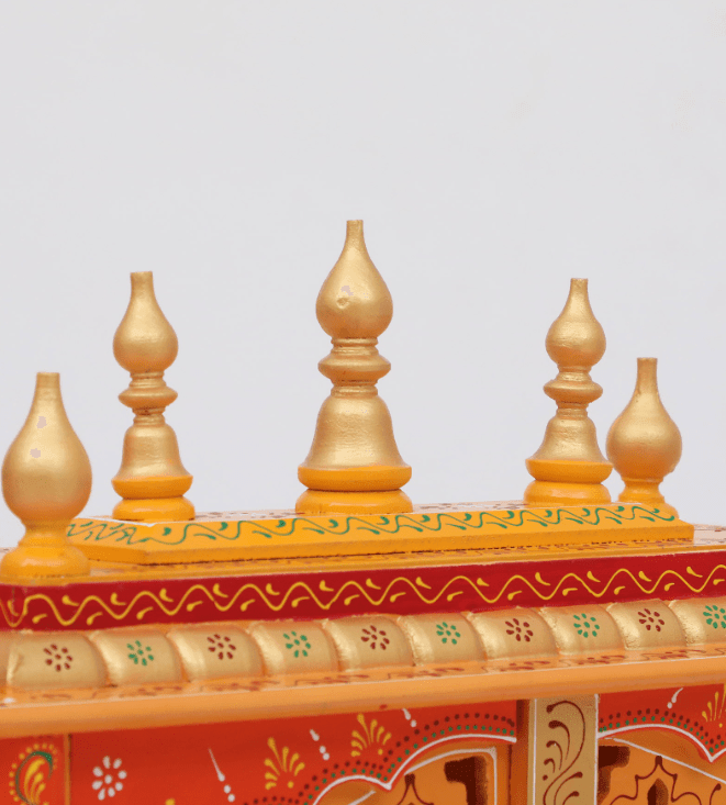 Multicolor Sheesham Wood & MDF Pooja Mandir With Door, - Ouch Cart