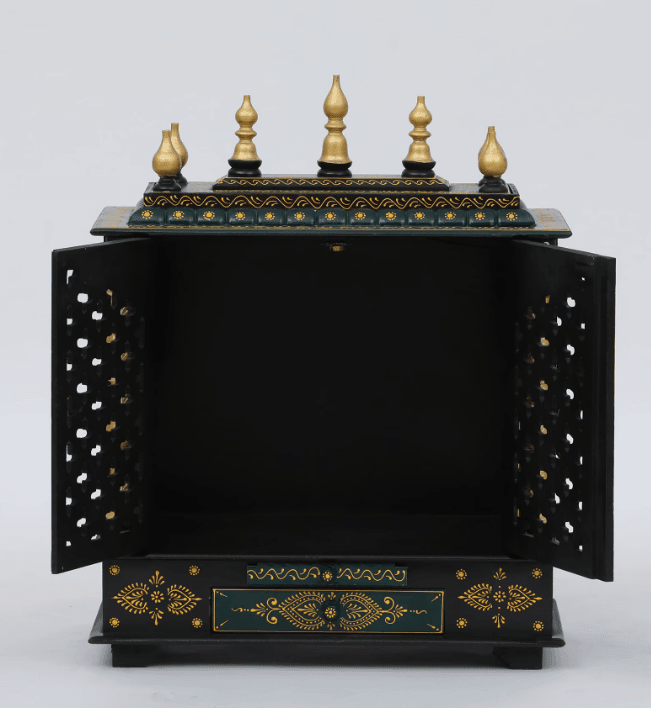 Multicolor Sheesham Wood & MDF Pooja Mandir With Door, - Ouch Cart