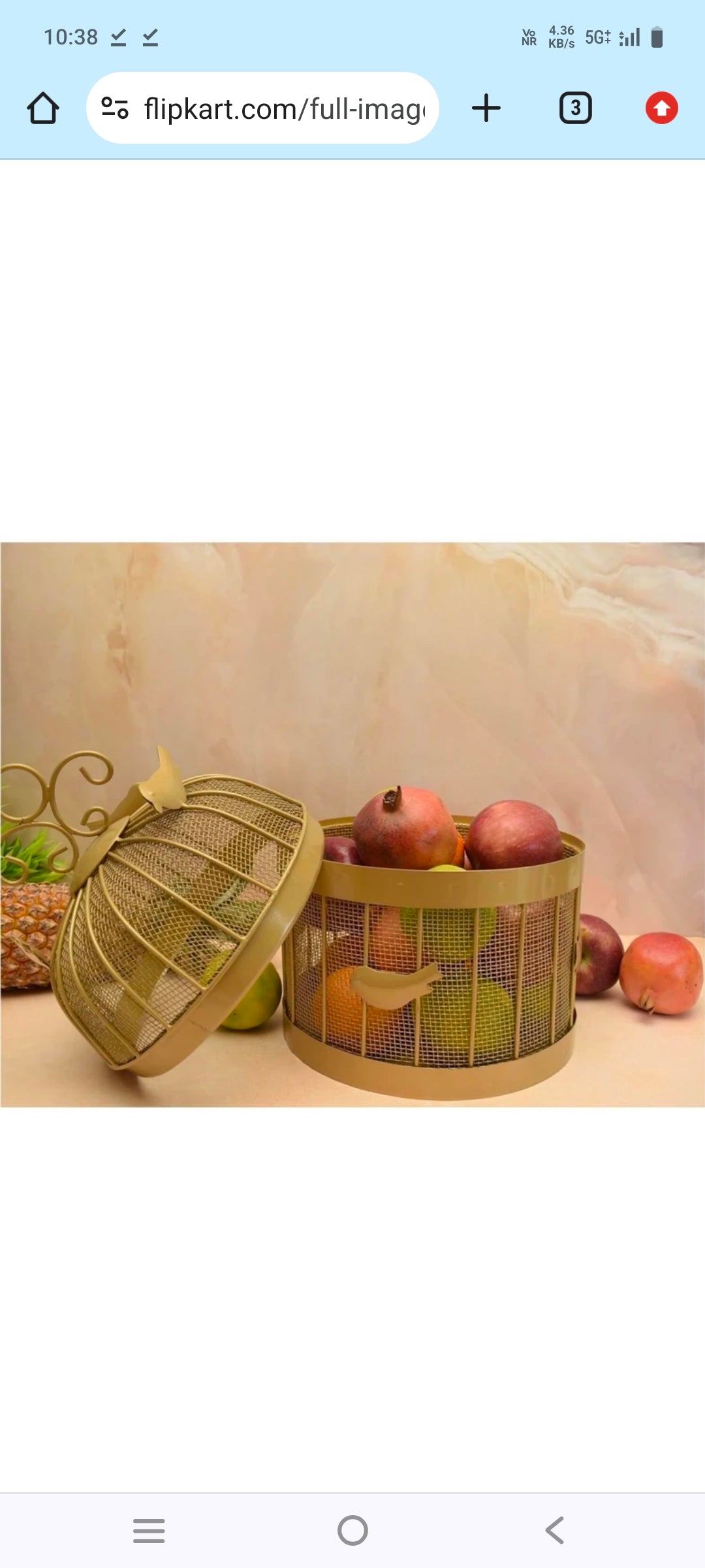 Luxury Metal Fruit Basket (Golden) | Fruit Basket Hotel Restaurant Kitchen.