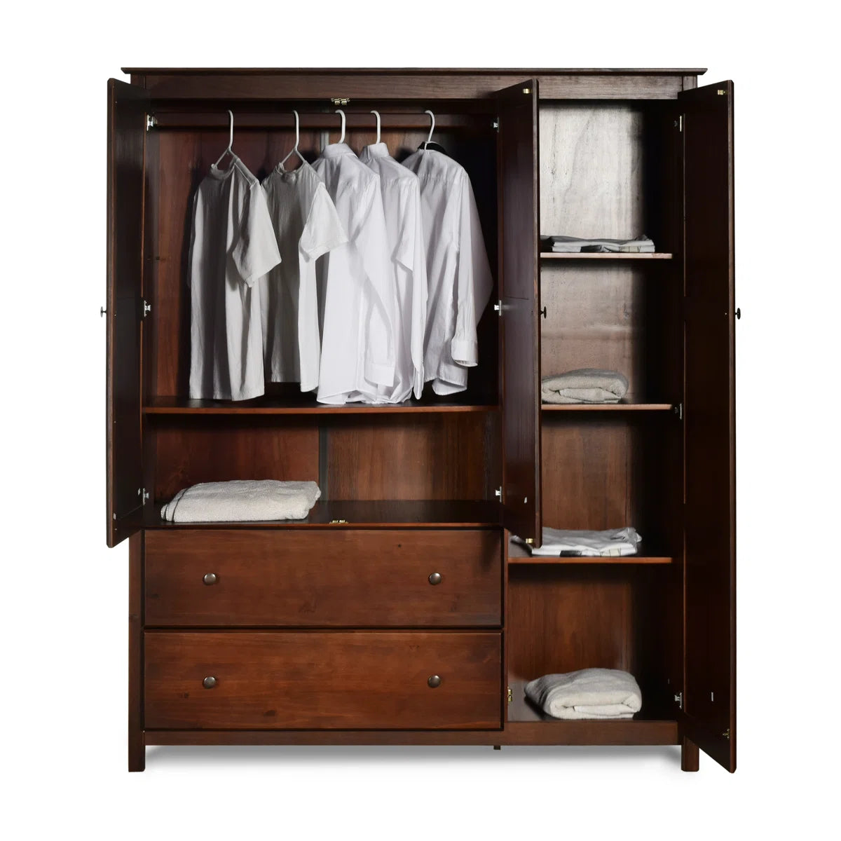 Contemporary Shaker Solid Wood Wardrobe Armoire-OUCH CART | Wardrobe