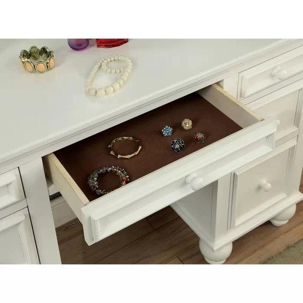 Zoomen Drop Vanity modern dressing table designs for bedroom with miroor with stool - Ouch Cart