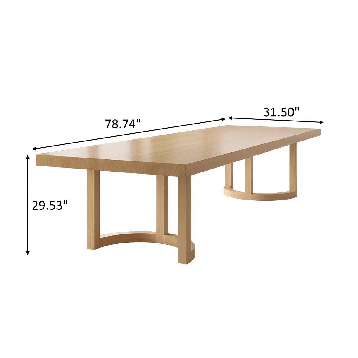 Simple Rectangular Solid Wood Conference Table