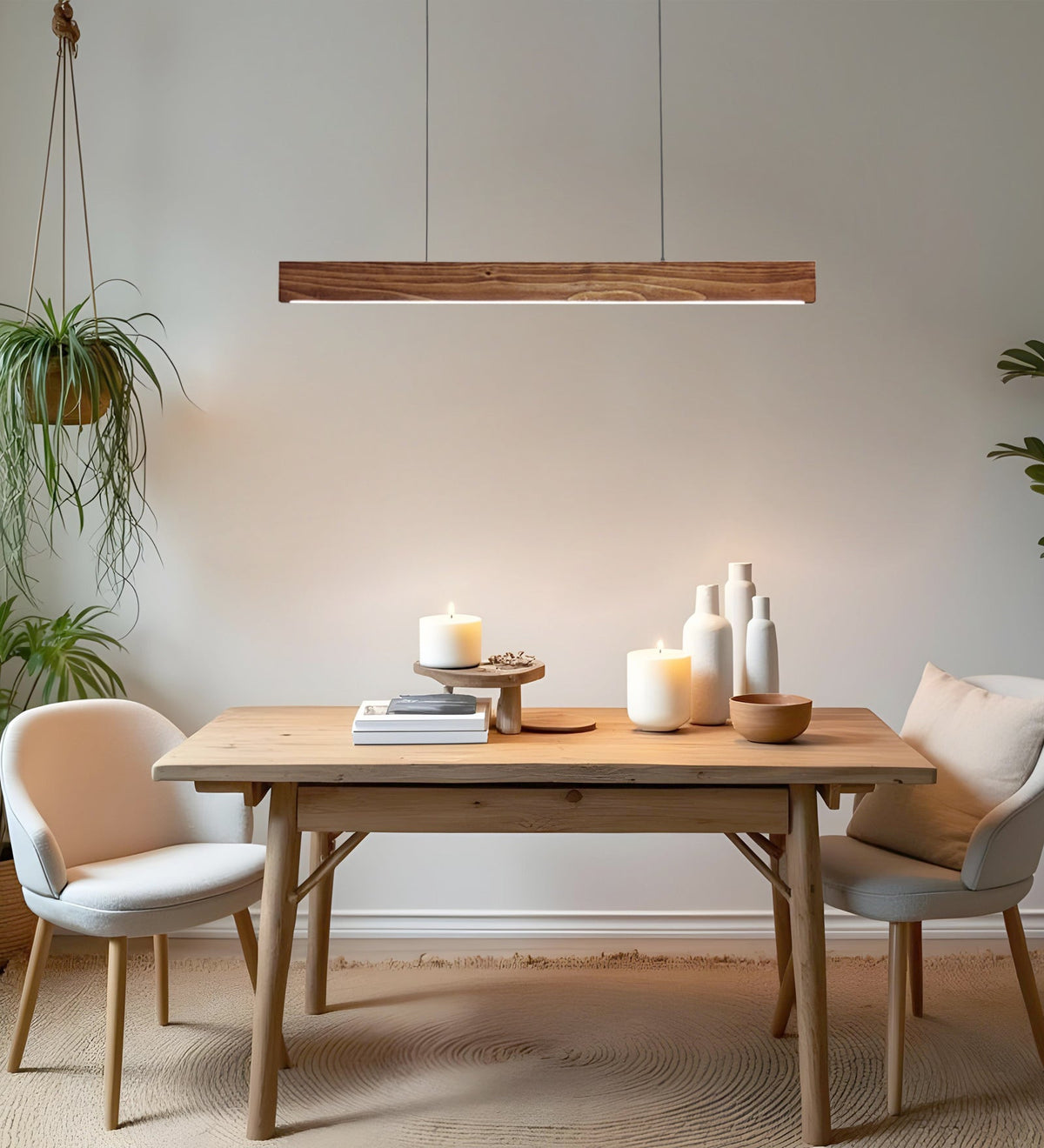 Slimline 36 Brown Wooden LED Hanging Lamp Ouch Cart