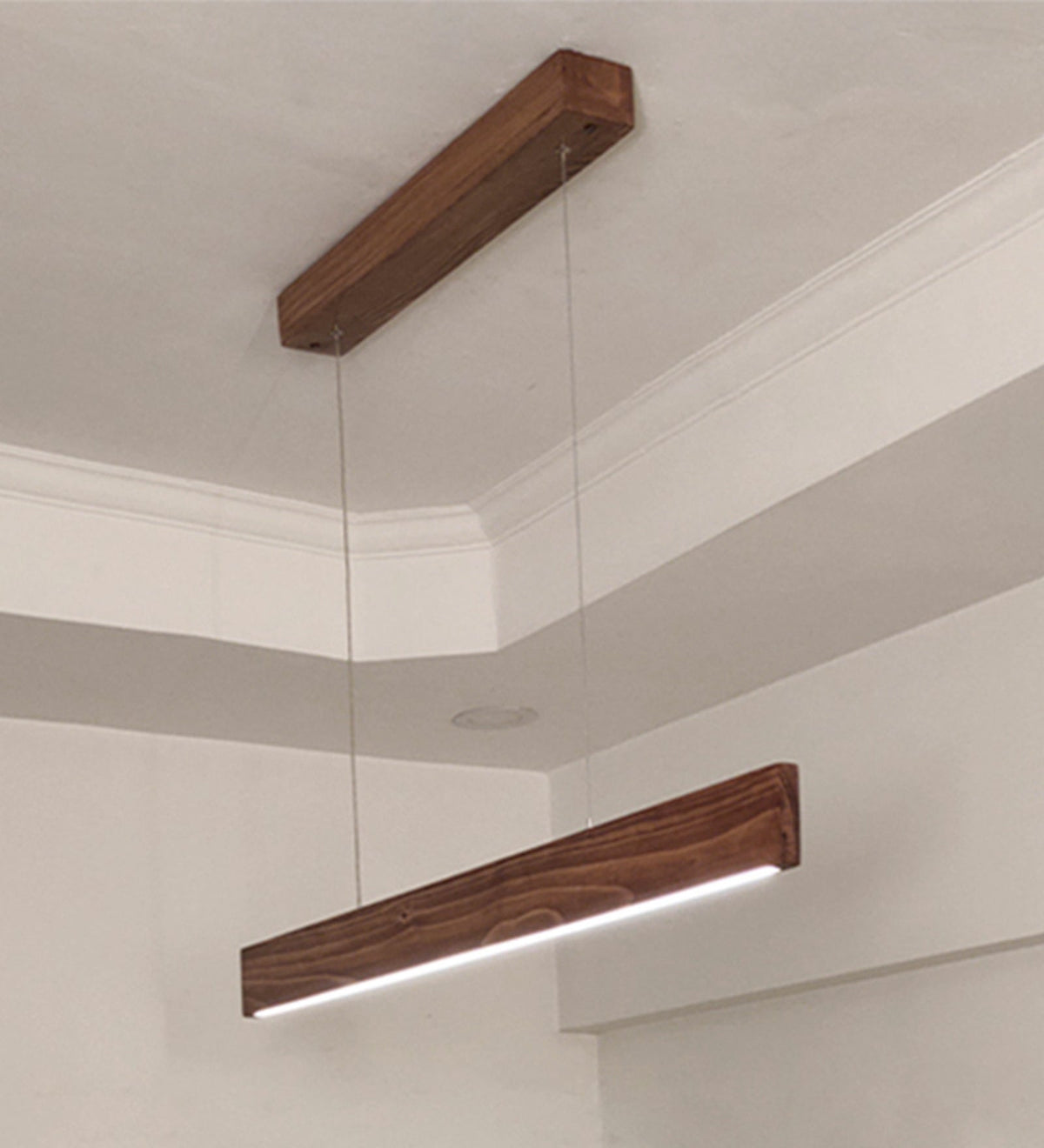 Slimline 36 Brown Wooden LED Hanging Lamp Ouch Cart
