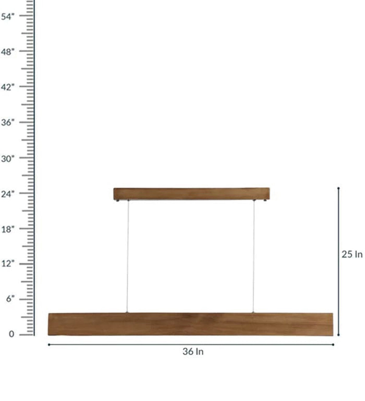 Slimline 36 Brown Wooden LED Hanging Lamp Ouch Cart
