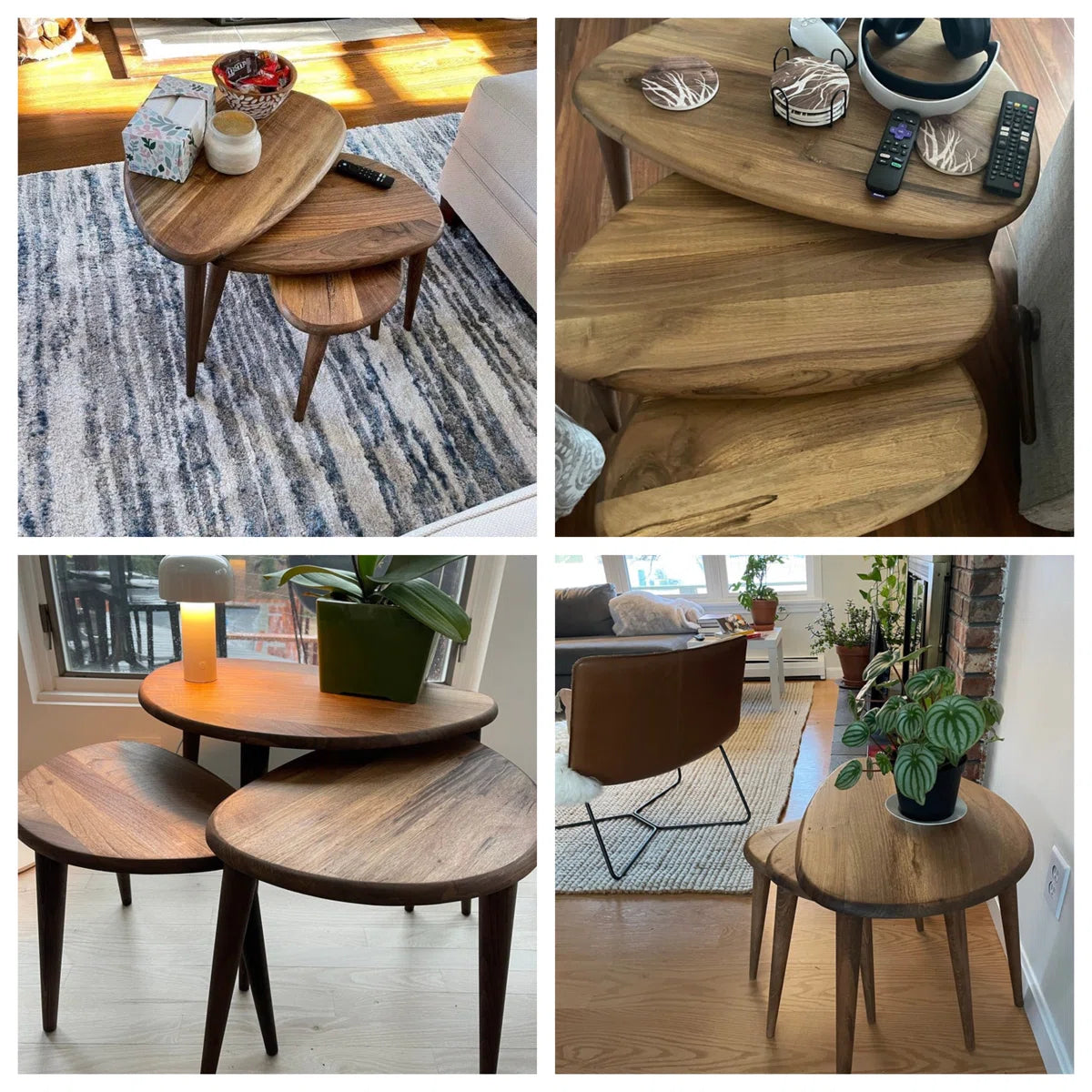 Solid Wood 3 Legs Nesting Tables -OUCH CART |  Center 
table