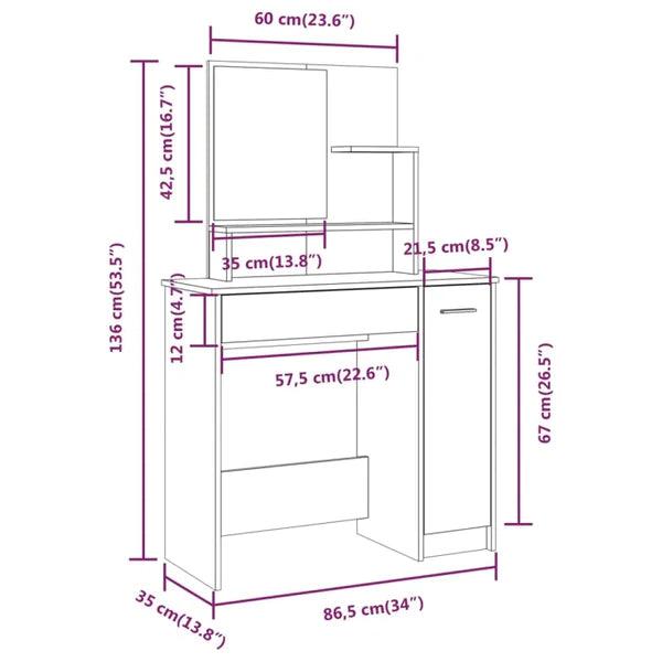 Beltron Demerl Vanity dressing table wooden - Ouch Cart
