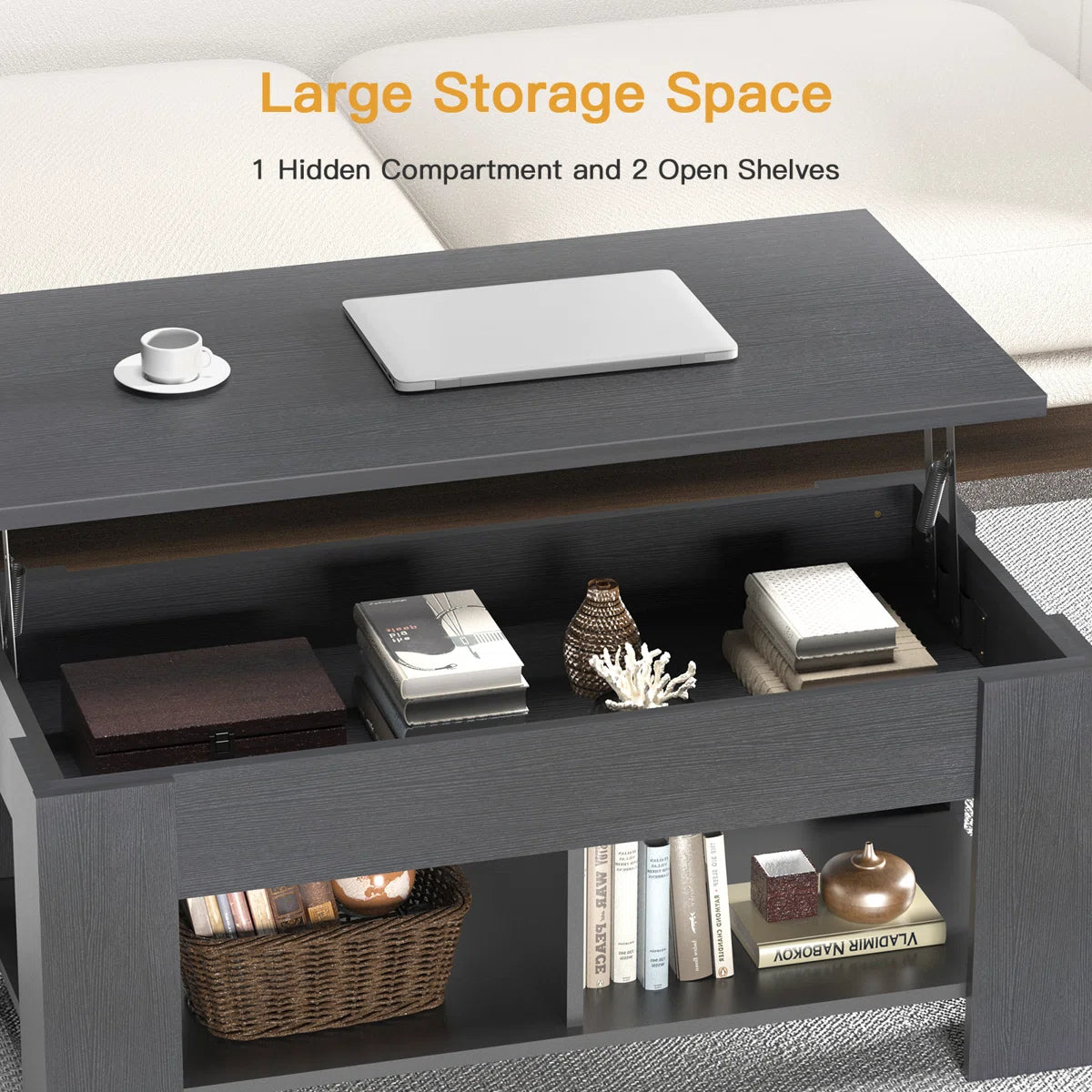 Sparta Lift Top Extendable Coffee Table With Storage