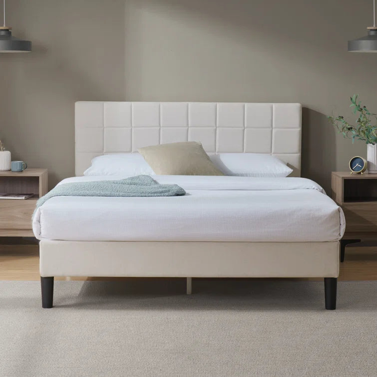 Contemporary Modern Upholstered Platform Bed OUCH CART