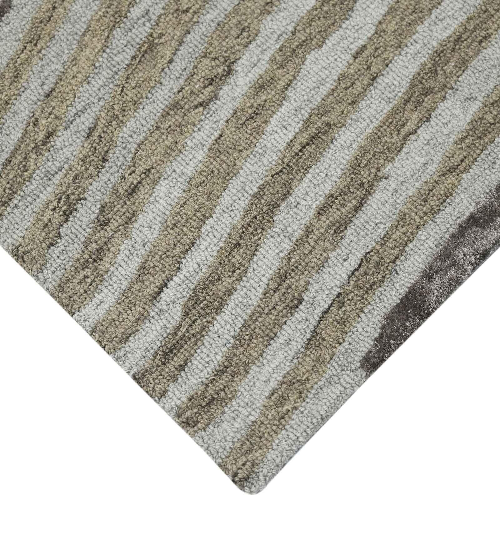 IRON Wool & Viscose Canyan 4x6 Feet Hand-Tufted Carpet - Rug - Ouch Cart
