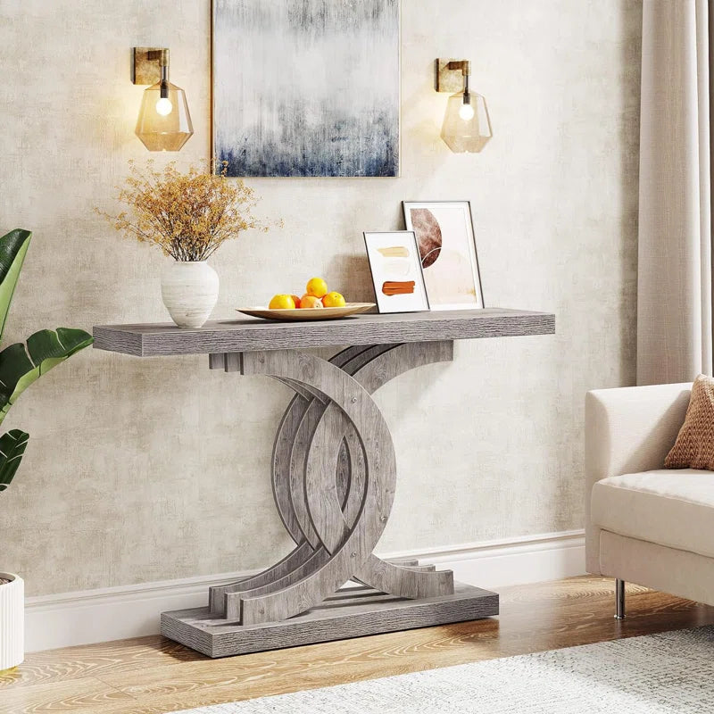 Ivan Solid Wood Top Console Table Ouch Cart